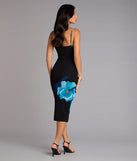 Night Garden Floral Midi Dress
