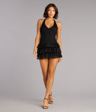 The Ruffle Me Up Lace Halter Mini Dress is your new go-to Windsor dress—effortless, versatile, and made to update your fall style in seconds.