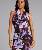 Petal Noir Floral Chiffon Maxi Dress
