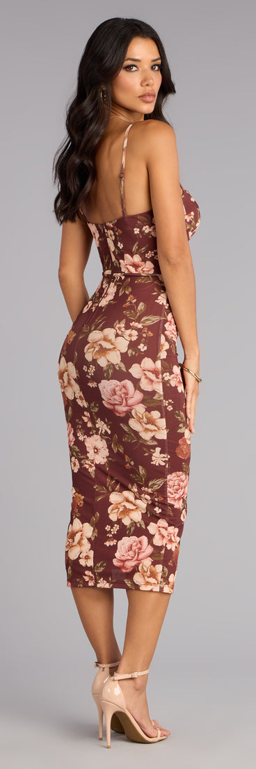 Fall Romance Mesh Midi Dress