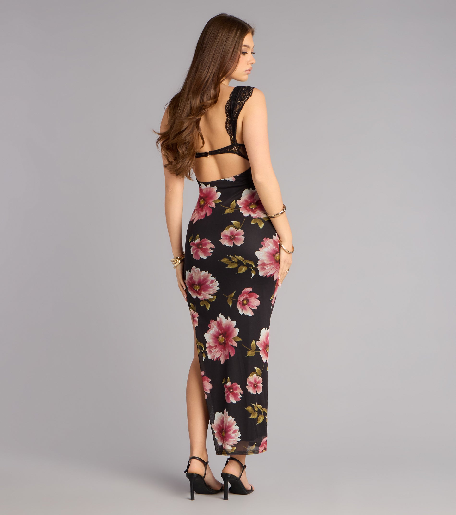 Love Language Floral Lace Slit Maxi Dress | Windsor