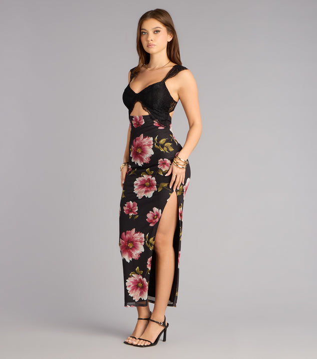 Love Language Floral Lace Slit Maxi Dress | Windsor Love Language Floral Lace Slit Maxi Dress | Windsor