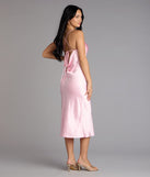 Dreamy Luxe Satin Strappy Back Midi Dress