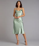 Dreamy Luxe Satin Strappy Back Midi Dress