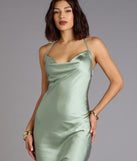 Dreamy Luxe Satin Strappy Back Midi Dress