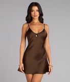 Subtle Drama Satin A-Line Mini Dress