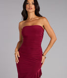 Caught Your Eye Strapless Midi Dress