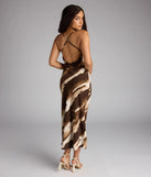 Paint The Night Abstract Open Back Midi Dress