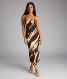 Paint The Night Abstract Open Back Midi Dress