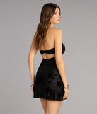 Dream Of Me Velvet Floral Mini Dress