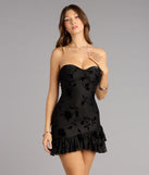 Dream Of Me Velvet Floral Mini Dress