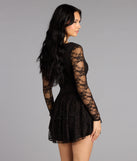 Forever Yours Lace Long Sleeve Skater Dress