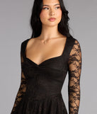 Forever Yours Lace Long Sleeve Skater Dress