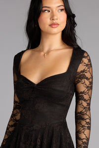 black long sleeve skater dress forever 21 Forever 21