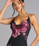 Rooftop Romance Floral Mesh Halter Maxi Dress
