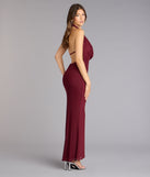Merlot Nights Halter Maxi Dress