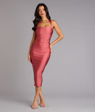Sultry Sophistication Halter Bodycon Midi Dress