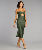 Sultry Twist Strapless Cutout Midi Dress