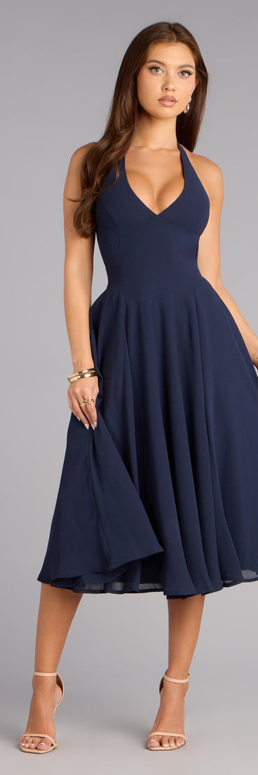 Effortless Grace Chiffon Midi Dress