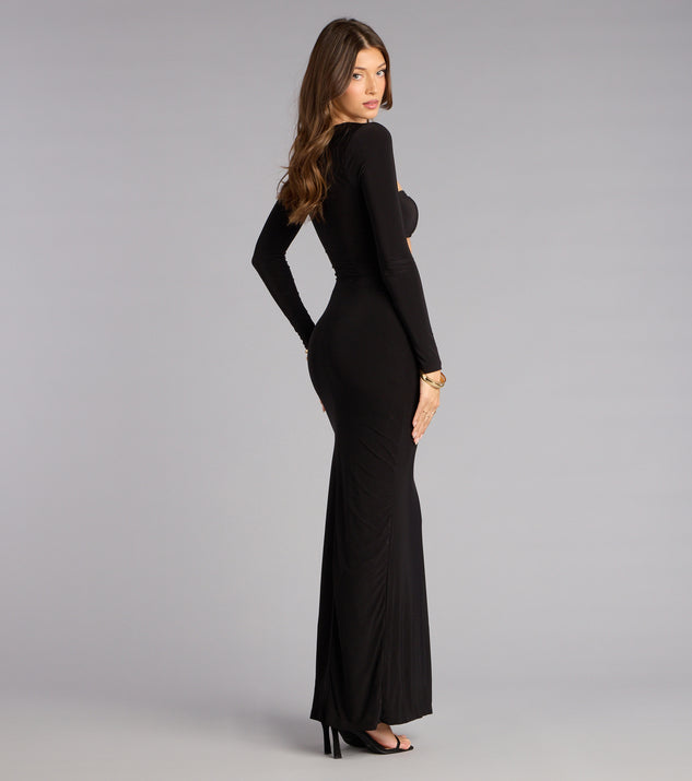 wait for me black long sleeve maxi dress Late Arrival Long Sleeve Maxi Dress