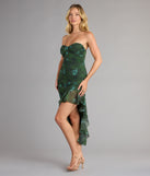 Romance In Bloom Floral Ruffle Slit Midi Dress