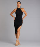 Autumn Evenings Mock Neck Midi Dress