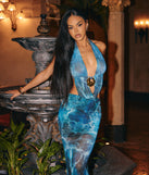 Ocean Eyes Halter Maxi Dress