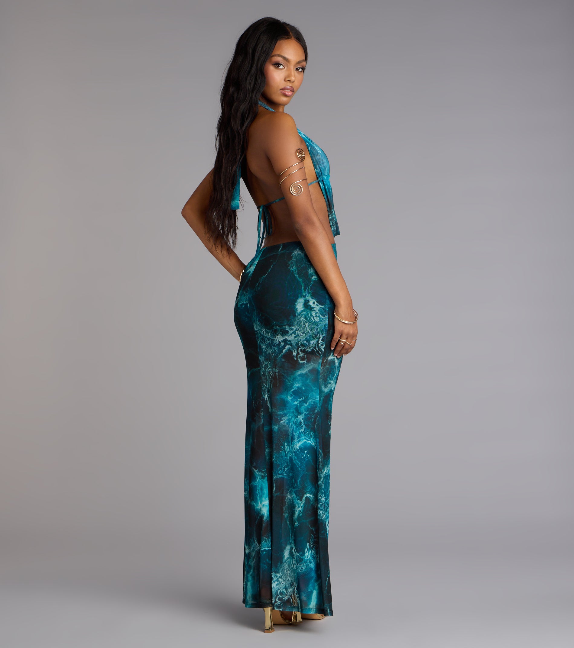 Ocean Eyes Halter Maxi Dress | Windsor