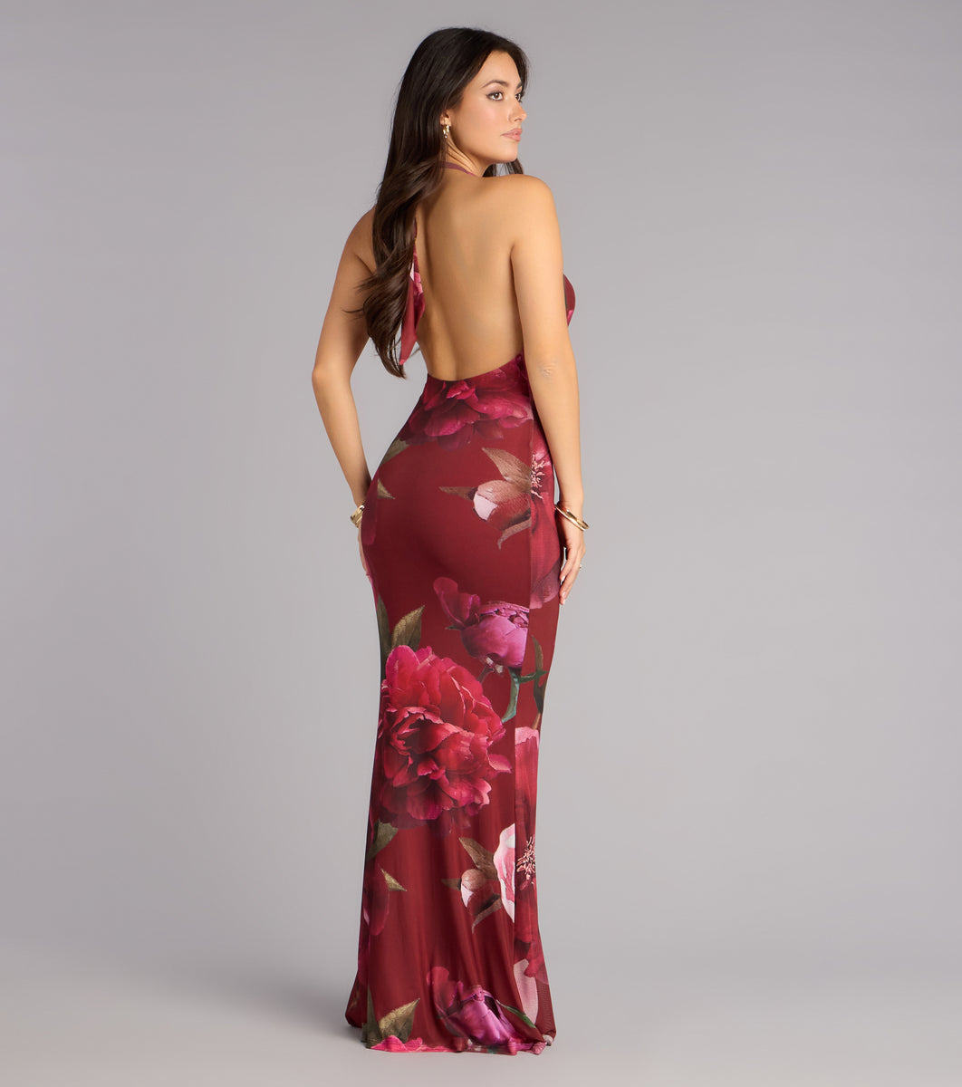 All Eyes On Me Floral Open Back Maxi Dress & Windsor