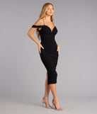 Dripping in Drama Cold Shoulder Midi Dress