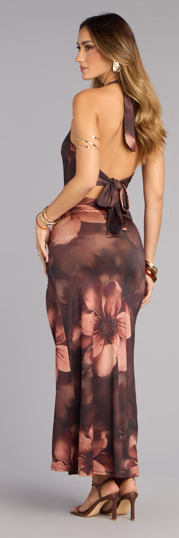 Unforgettable In Floral Cutout Maxi Dress