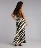 All Eyes Satin Cowl Maxi Dress