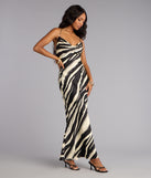 All Eyes Satin Cowl Maxi Dress