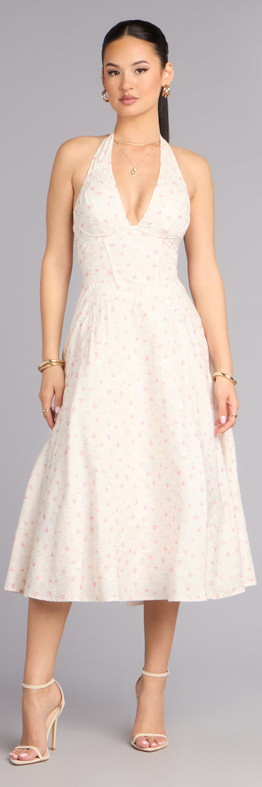 Brunch Bloom Floral Butterfly Midi Dress