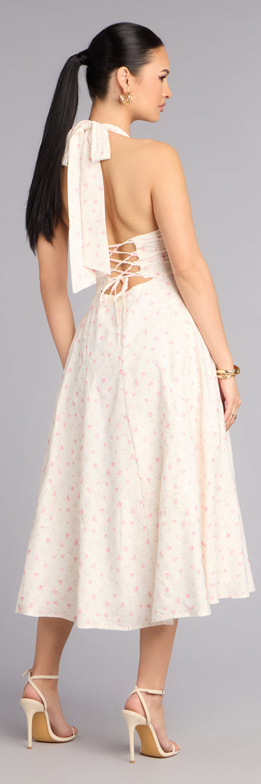 Brunch Bloom Floral Butterfly Midi Dress