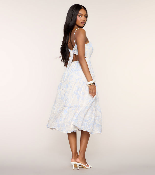 My Cute Side Tie-Back Floral Eyelet Midi Dress | Windsor My Cute Side Tie-Back Floral Eyelet Midi Dress | Windsor