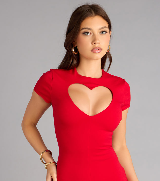 Flirty Vibes Heart Cutout Bodycon Mini Dress | Windsor Flirty Vibes Heart Cutout Bodycon Mini Dress | Windsor