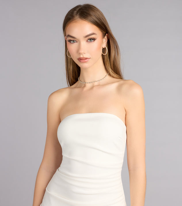 white tube top dress Simple Yet Stunning Crepe Mini Tube Dress
