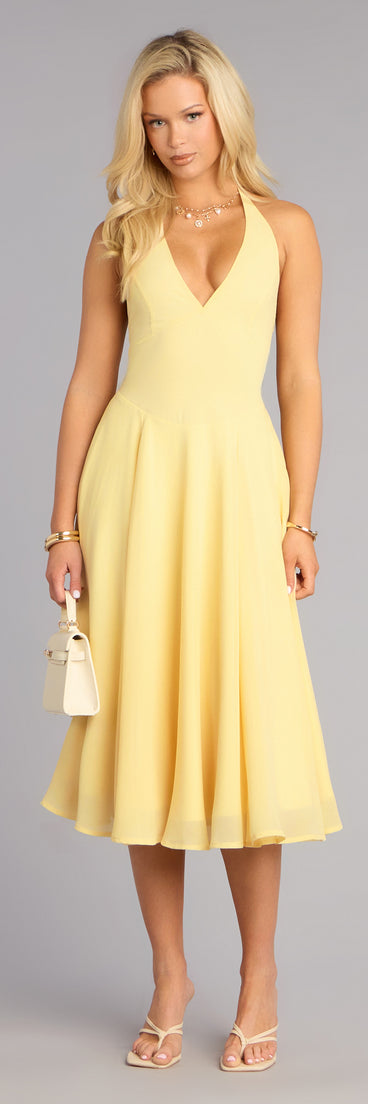 Effortless Grace Chiffon Midi Dress