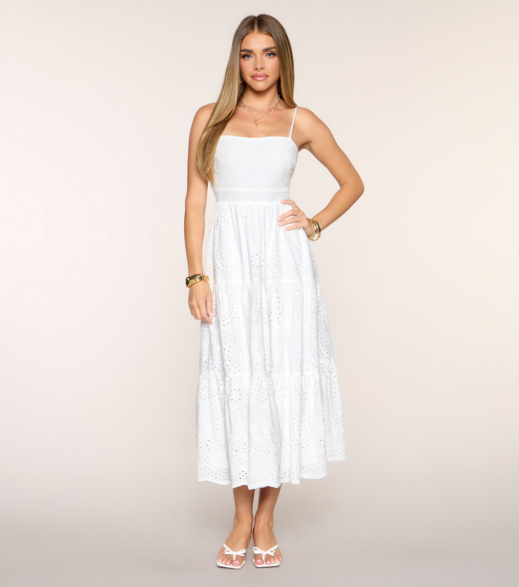 Barefoot In Bloom Eyelet Midi Dress & Windsor