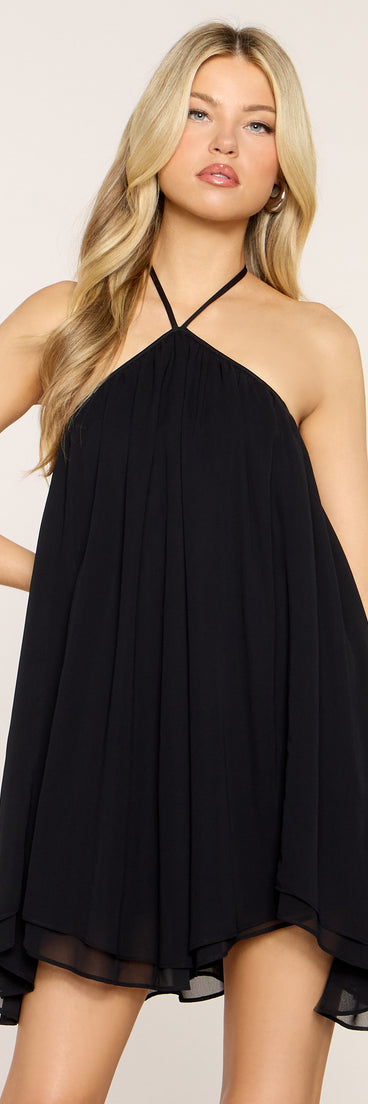 Flirt In Motion Chiffon A-Line Mini Dress