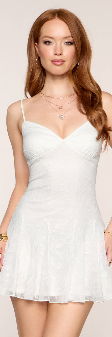 Flirty Polish Lace V-Neck Mini Dress