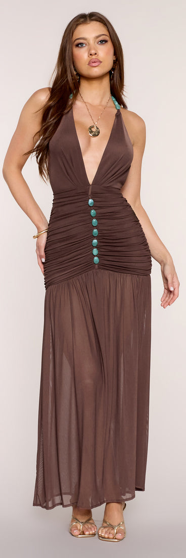 Rooftop In Santorini Maxi Dress