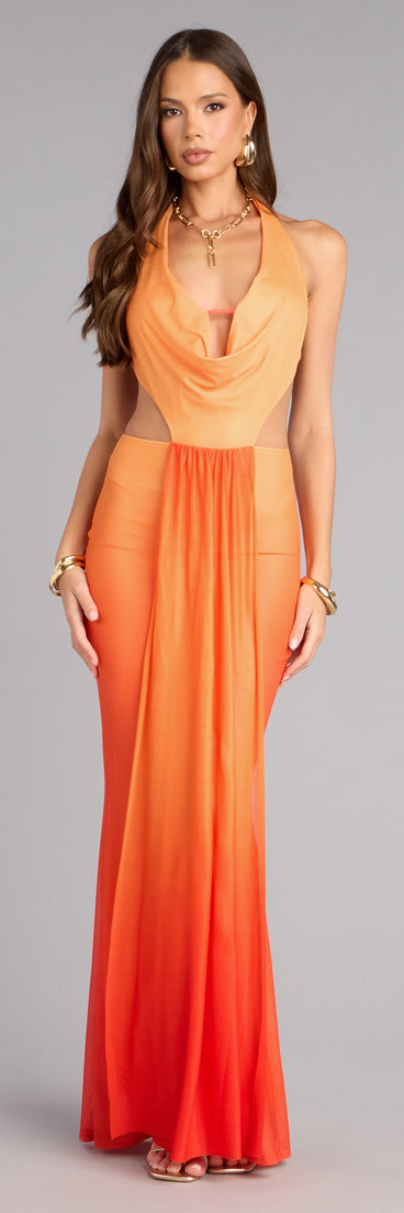 white christmas dresses Women's Strapless Cut Out Pleated Ombre Maxi Dress Lume De Label