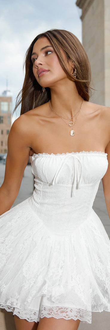 City Darling Lace Skater Mini Dress