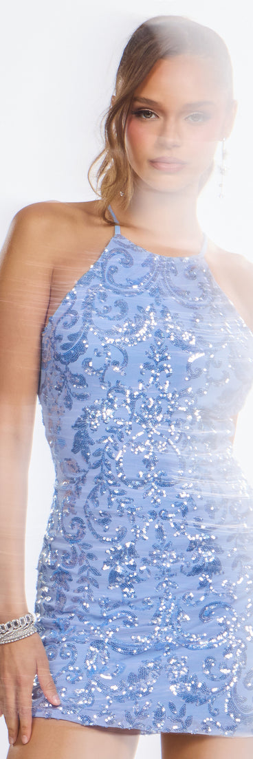 Glimmering Strappy Sequin Bodycon Dress
