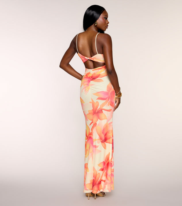 blooming beauty floral print mesh maxi dress Late Bloom Energy QS20% Daring Diva Tweed Tie 50.5” Waist Chest Size:48