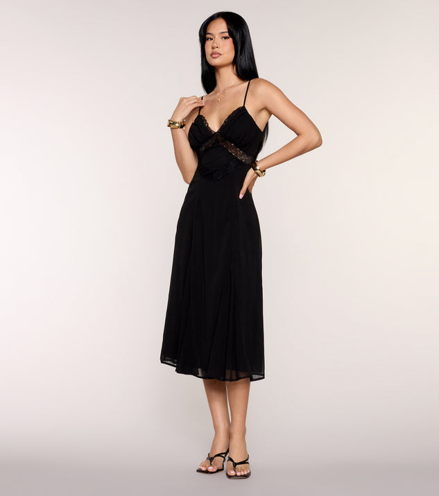Written In Lace Chiffon Midi Dress
