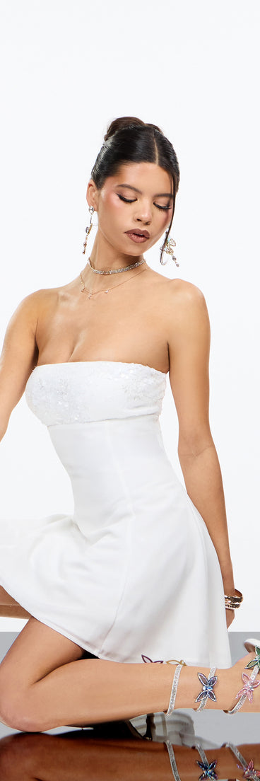 Party Poise Sequin Lace A-Line Dress
