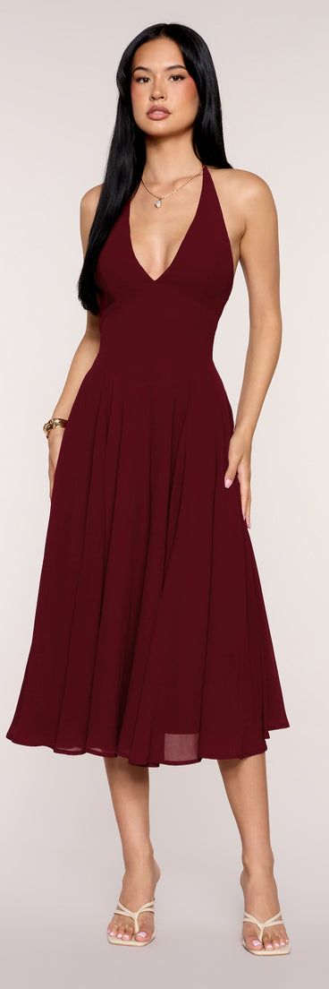 Effortless Grace Chiffon Midi Dress